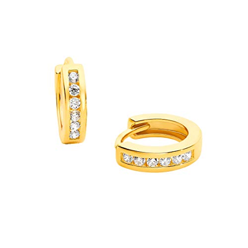 Prinzessin Lillifee Creolen 925 Sterling Silber Mädchen Kinder Ohrschmuck, mit Zirkonia synth., 1,2 cm, Gold, Kommt in Schmuck Geschenk Box, 2029722 Prinzessin Lillifee Creolen 925 Sterling Silber Mädchen Kinder Ohrschmuck, mit Zirkonia synth., 1,2 cm, Gold, Kommt in Schmuck Geschenk Box, 2029722