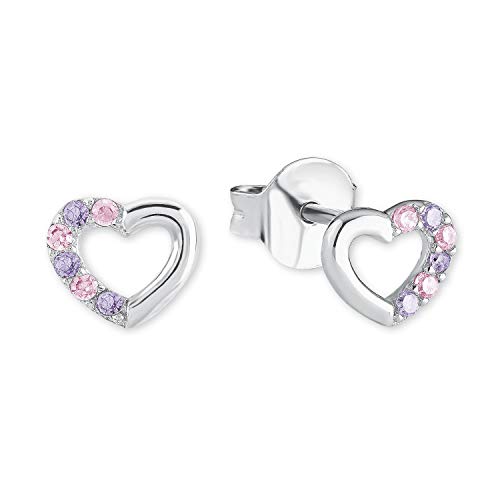Prinzessin Lillifee Kinder-Ohrstecker Mädchen Herz 925 Silber Zirkonia rosa lila Prinzessin Lillifee Kinder-Ohrstecker Mädchen Herz 925 Silber Zirkonia rosa lila