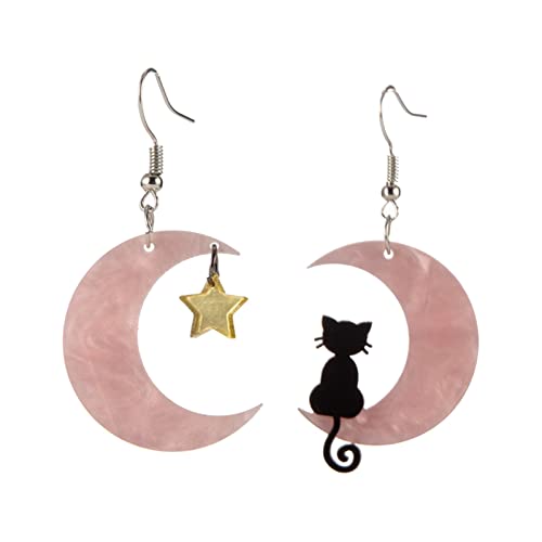 jieGorge Ohrringe Weihnachten Kleine süße Katze Mond Stern Mond baumeln Ohrringe für Frauen Mädchen Katze Stern Mann Katze Ohrringe Mond Stern Ohrringe Chirurgenstahl Ohrringe (Pink, One Size) jieGorge Ohrringe Weihnachten Kleine süße Katze Mond Stern Mond baumeln Ohrringe für Frauen Mädchen Katze Stern Mann Katze Ohrringe Mond Stern Ohrringe Chirurgenstahl Ohrringe (Pink, One Size)