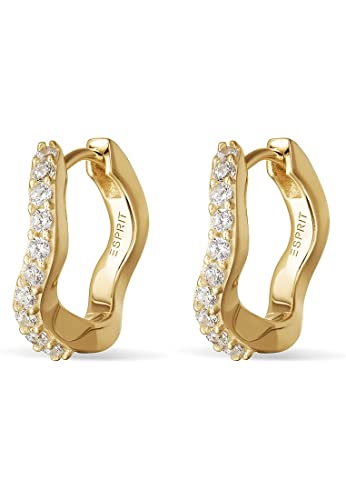 ESPRIT Damen-Creolen 925er Silber 20 Zirkonia One Size Gelbgold 32023015 ESPRIT Damen-Creolen 925er Silber 20 Zirkonia One Size Gelbgold 32023015