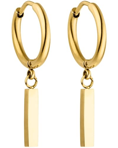 PURELEI® Huli Hoop Creole Ohrringe (Gold) – Damenohrringe aus langlebigem Edelstahl – Wasserfeste Ohrringe Damen – 1,56 cm Durchmesser – Modeschmuck für deinen individuellen Look PURELEI® Huli Hoop Creole Ohrringe (Gold) – Damenohrringe aus langlebigem Edelstahl – Wasserfeste Ohrringe Damen – 1,56 cm Durchmesser – Modeschmuck für deinen individuellen Look