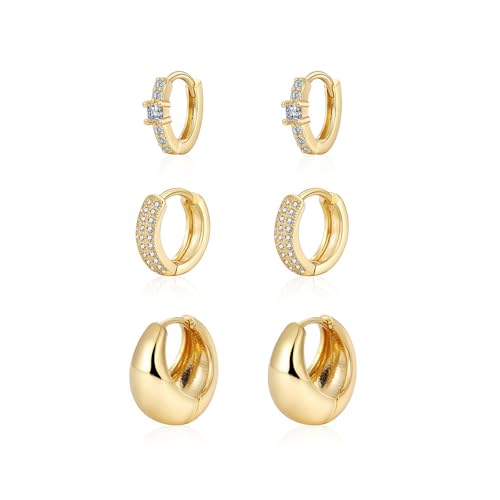 XFSRG Elegante Ohrringe Damen Schmuck Set Stilvolle Goldene Creolen Ohrringe Für Frauen