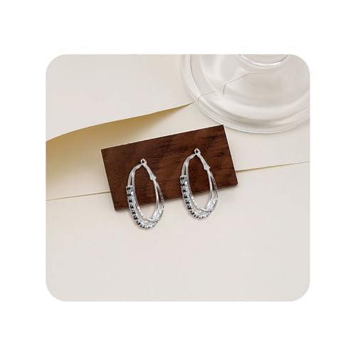 Modische Kreolen aus 925er Sterlingsilber, hypoallergen, für Damen, kleine goldene Creolen, Geschenke für beste Freundin, Mutter, Brautjungfer, Sterlingsilber-Ohrringe für Frauen, bunte, leichte