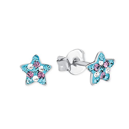 Prinzessin Lillifee Ohrstecker 925 Sterling Silber Mädchen Kinder Ohrschmuck, mit Preciosa, 0,6 cm, Multicolor, Stern, Kommt in Schmuck Geschenk Box, 2013175 Prinzessin Lillifee Ohrstecker 925 Sterling Silber Mädchen Kinder Ohrschmuck, mit Preciosa, 0,6 cm, Multicolor, Stern, Kommt in Schmuck Geschenk Box, 2013175