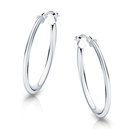 Orovi Schmuck Damen Klassische Zeitlose goldene Ovale Creolen Ohrringe Elegante Klappcreolen aus Weißgold/Gelbgold 18 Karat(750) Gold, Kreolen-Durchmesser 28,5 mm Orovi Schmuck Damen Klassische Zeitlose goldene Ovale Creolen Ohrringe Elegante Klappcreolen aus Weißgold/Gelbgold 18 Karat(750) Gold, Kreolen-Durchmesser 28,5 mm