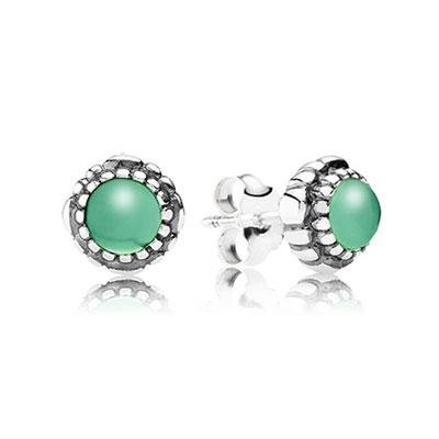 Pandora Damen-Ohrstecker 925 Sterling Silber Chrysopras Stories grün 290543CH