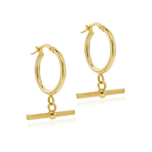 Carissima Gold Damen-Ohrringe Creole T-Stab Gelbgold 9kt 20,5x29mm