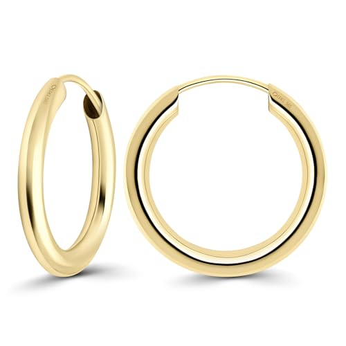 EDELIND Creolen Gold 15mm 585 Gelbgold Breite 2mm Hoop Ohrringe Set 14K Echtgold für Damen Herren Basic Ohrschmuck für Frauen Mädchen mit Schmuck Geschenk Box EDELIND Creolen Gold 15mm 585 Gelbgold Breite 2mm Hoop Ohrringe Set 14K Echtgold für Damen Herren Basic Ohrschmuck für Frauen Mädchen mit Schmuck Geschenk Box