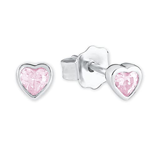 Prinzessin Lillifee Ohrstecker 925 Sterling Silber Mädchen Kinder Ohrschmuck, mit Zirkonia synth., 0,4 cm, Rosa, Herz, Kommt in Schmuck Geschenk Box, 2021046 Prinzessin Lillifee Ohrstecker 925 Sterling Silber Mädchen Kinder Ohrschmuck, mit Zirkonia synth., 0,4 cm, Rosa, Herz, Kommt in Schmuck Geschenk Box, 2021046