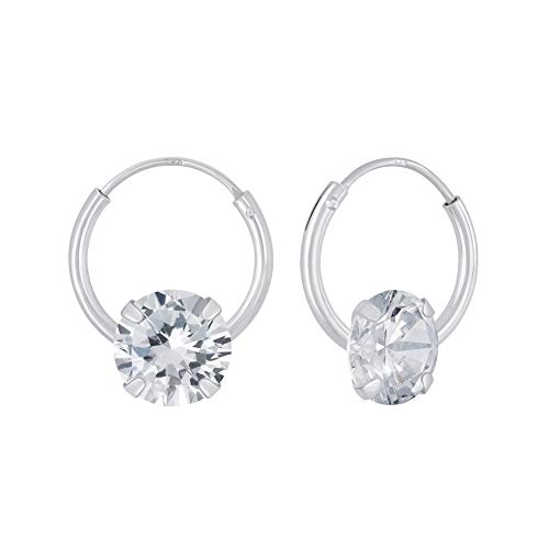 Laimons Damen-Ohrhänger Creole Damenschmuck rund Design 6mm glanz Zirkonia Sterling Silber 925 Laimons Damen-Ohrhänger Creole Damenschmuck rund Design 6mm glanz Zirkonia Sterling Silber 925