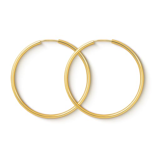 EDELIND Creolen Gold 40mm 333 Gelbgold - Hoop Ohrringe 8 Karat Echt Gold für Damen Mädchen Breite 2 mm - Basic Goldschmuck Damenohrringe mit Schmuck Geschenk Box Made in Germany EDELIND Creolen Gold 40mm 333 Gelbgold - Hoop Ohrringe 8 Karat Echt Gold für Damen Mädchen Breite 2 mm - Basic Goldschmuck Damenohrringe mit Schmuck Geschenk Box Made in Germany