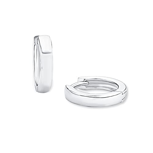 Amor Creolen 925 Sterling Silber Damen Ohrschmuck, 1,3 cm, Silber, Kommt in Schmuck Geschenk Box, 9944750
