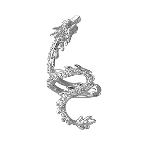 Trendige Drachen-Ohrklemme, bequem und auffällig, Drachen-Ohrmanschette, Accessoire, stilvolle Party-Clips, Nieten, Verzierung, kein Piercing erforderlich, Schmuck, Einheitsgröße, Wie beschrieben, Wie