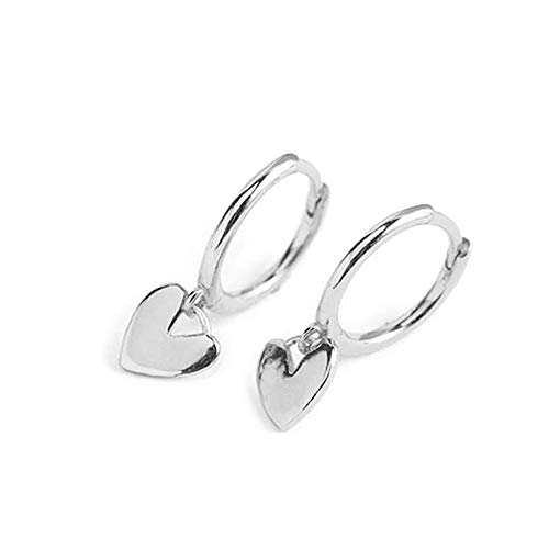 Kreolen mit niedlichem Herzanhänger für Damen Mädchen minimalistisch Sterling silber Charm baumelnd Manschette Sleeper Creolen zierlich hypoallergen Schmuck 14k Gelbgold/Weißgold vergoldet Kreolen mit niedlichem Herzanhänger für Damen Mädchen minimalistisch Sterling silber Charm baumelnd Manschette Sleeper Creolen zierlich hypoallergen Schmuck 14k Gelbgold/Weißgold vergoldet