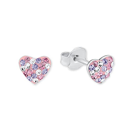 Prinzessin Lillifee Ohrstecker 925 Sterling Silber Mädchen Kinder Ohrschmuck, mit Preciosa, 0,6 cm, Lila, Herz, Kommt in Schmuck Geschenk Box, 2013168 Prinzessin Lillifee Ohrstecker 925 Sterling Silber Mädchen Kinder Ohrschmuck, mit Preciosa, 0,6 cm, Lila, Herz, Kommt in Schmuck Geschenk Box, 2013168