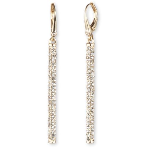 DKNY Womens Micropave Linear Ohrringe in Gold mit Kristallsteinen, 60516493