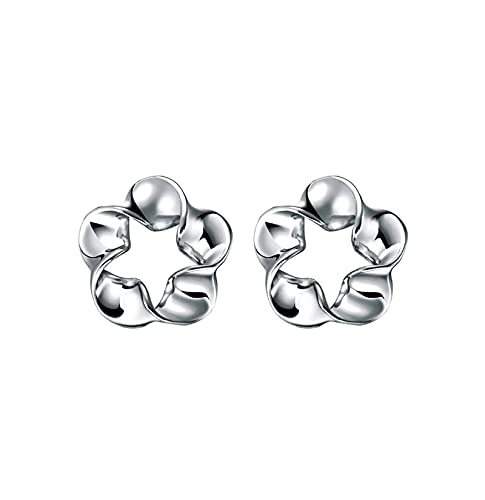 KnBoB 950 Platin Damen Ohrringe Blumen Kranz Ohrringe für Damen Stecker