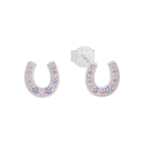 s.Oliver 925 Sterling Silber Mädchen Kinder Schmuck, mit Zirkonia synth., Silber, Hufeisen, Kommt in Schmuck Geschenk Box, 2032588