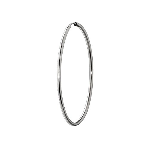 NKlaus Silber Einzel 925 Sterlingsilber Creole Ohrring Ohrschmuck Ohrhänger Rhodiniert 60mm 7422 NKlaus Silber Einzel 925 Sterlingsilber Creole Ohrring Ohrschmuck Ohrhänger Rhodiniert 60mm 7422