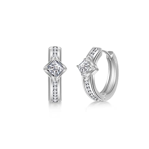 PHNIBIRD Creolen Silber aus 925 Sterling Silber Ohrringe Silber mit Zirkonia Durchmesser 15mm,Geschenk für Herren, Damen, Mädchen, Junge PHNIBIRD Creolen Silber aus 925 Sterling Silber Ohrringe Silber mit Zirkonia Durchmesser 15mm,Geschenk für Herren, Damen, Mädchen, Junge