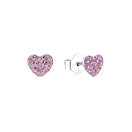Prinzessin Lillifee Ohrstecker 925 Sterling Silber Mädchen Kinder Ohrschmuck, mit Preciosa, 0,6 cm, Silber, Herz, Kommt in Schmuck Geschenk Box, 2036979 Prinzessin Lillifee Ohrstecker 925 Sterling Silber Mädchen Kinder Ohrschmuck, mit Preciosa, 0,6 cm, Silber, Herz, Kommt in Schmuck Geschenk Box, 2036979