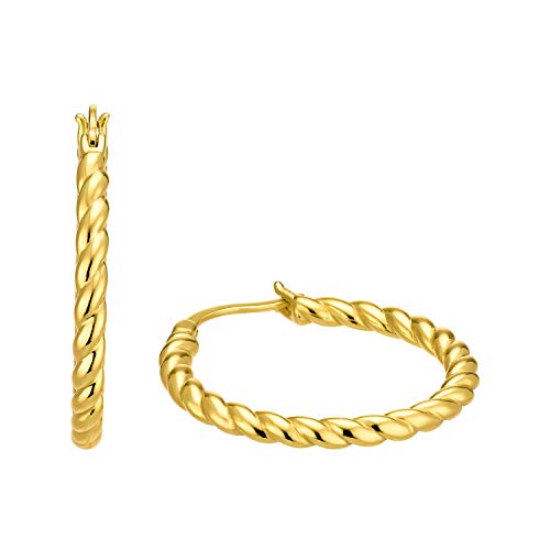 Amor Creolen 925 Sterling Silber Damen Ohrschmuck, 2,2 cm, Gold, Kommt in Schmuck Geschenk Box, 2029007 Amor Creolen 925 Sterling Silber Damen Ohrschmuck, 2,2 cm, Gold, Kommt in Schmuck Geschenk Box, 2029007