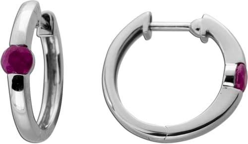 Ch.Abramowicz Rubin Creolen Platin 950 rote Edelsteine 0.60ct