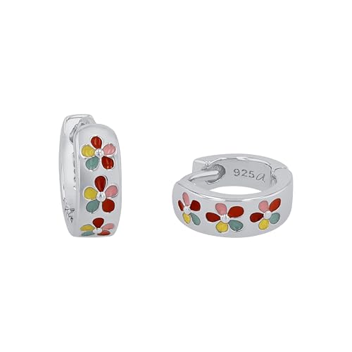 Prinzessin Lillifee Creolen 925 Sterling Silber Mädchen Kinder Ohrschmuck, 1,1 cm, Silber, Blume, Kommt in Schmuck Geschenk Box, 2019686