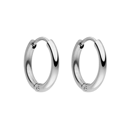 PURELEI® Spirit Ohrringe (Gold, Silber), Damen und Herren Ohrringe aus langlebigem Edelstahl, Kleine Wasserfeste Unisex-Creolen, 13 mm Durchmesser (Silber) PURELEI® Spirit Ohrringe (Gold, Silber), Damen und Herren Ohrringe aus langlebigem Edelstahl, Kleine Wasserfeste Unisex-Creolen, 13 mm Durchmesser (Silber)