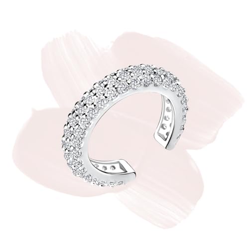Laimons-Ohrringe Single Earcuff Klemme 15mm mit Zirkonia aus Sterling Silber 925