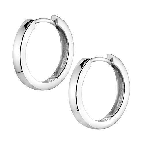 Materia Kleine Creolen Silber 925 - Klappcreolen Silber rhodiniert 17mm SO-358-Silber