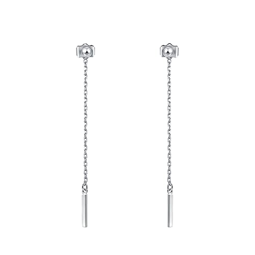 KnBoB Platin 950 Damen Ohrringe Klein Zylinder Durchzieher Ohrringe für Frauen