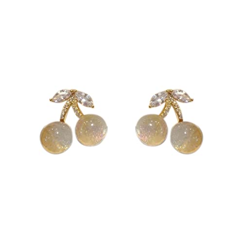Damen All Matchs Temperament Cherry Ohrstecker Ohrstecker Ohrringe Chirurgenstahl Kinder (Gold, One Size) Damen All Matchs Temperament Cherry Ohrstecker Ohrstecker Ohrringe Chirurgenstahl Kinder (Gold, One Size)