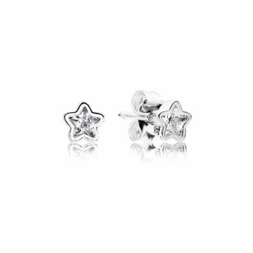 Pandora Damen-Ohrstecker Funkelnder Stern 925 Silber Zirkonia transparent Brillantschliff - 290597CZ