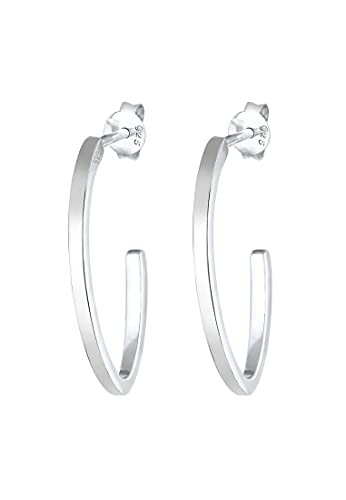 Elli Ohrringe Damen Creolen Oval Offen Geo Basic in 925 Sterling Silber Elli Ohrringe Damen Creolen Oval Offen Geo Basic in 925 Sterling Silber