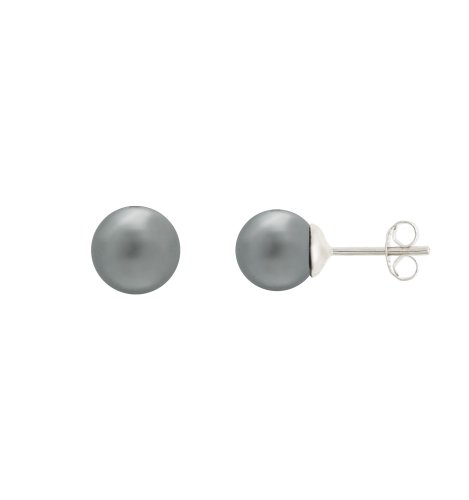 Ohrstecker - Sterlingsilber Kunstperle - grau Ohrstecker - Sterlingsilber Kunstperle - grau