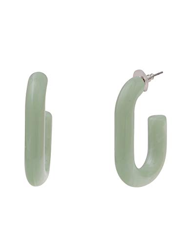 Leslii Damen-Ohrringe leichte Creolen Oval ovale Ohrringe grüne Modeschmuck-Ohrringe Kunststoff-Ohrschmuck in Grün Mint Leslii Damen-Ohrringe leichte Creolen Oval ovale Ohrringe grüne Modeschmuck-Ohrringe Kunststoff-Ohrschmuck in Grün Mint