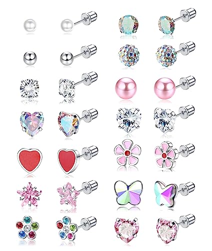 Adramata 14 Paare Kleine Ohrstecker Set, Chirurgenstahl Ohrstecker Kinder Mädchen Schmetterling Blume Ohrringe Knorpel Tragus Piercing Ohrringe Set, 20G Adramata 14 Paare Kleine Ohrstecker Set, Chirurgenstahl Ohrstecker Kinder Mädchen Schmetterling Blume Ohrringe Knorpel Tragus Piercing Ohrringe Set, 20G