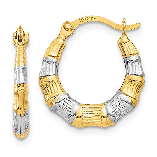 Damen Creolen 14 Karat Gelbgold Bambus hohl Damen Creolen 14 Karat Gelbgold Bambus hohl