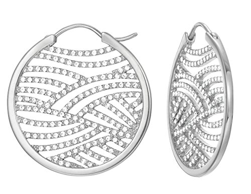 ESPRIT Damen-Ohrhänger JW50236 Creolen rhodiniert Glas weiß - ESCO01965A000 ESPRIT Damen-Ohrhänger JW50236 Creolen rhodiniert Glas weiß - ESCO01965A000