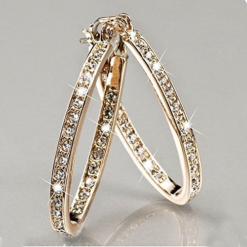 lvsenlin Trendy Big U Form Kristall Creolen Für Frauen Schmuck Gold Farbe Runde Kreis Schleife Ohrring Party Geschenk