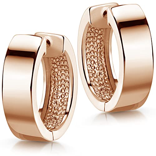 Materia Damen Creolen rosegold Klappcreolen 5mm breit rose vergoldet SO-67 Materia Damen Creolen rosegold Klappcreolen 5mm breit rose vergoldet SO-67