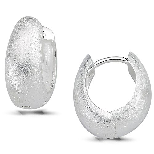 Vinani Klapp-Creolen oval bauchig gebürstet Sterling Silber 925 Ohrringe 2CKG Vinani Klapp-Creolen oval bauchig gebürstet Sterling Silber 925 Ohrringe 2CKG