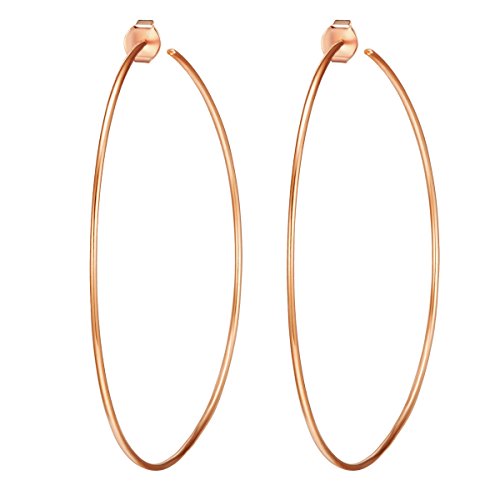 Glanzstücke München Damen-Ohrcreolen Sterling Silber rosévergoldet - Creole 70 mm rose-gold Ohr-Schmuck Rose-Ohrringe Glanzstücke München Damen-Ohrcreolen Sterling Silber rosévergoldet - Creole 70 mm rose-gold Ohr-Schmuck Rose-Ohrringe