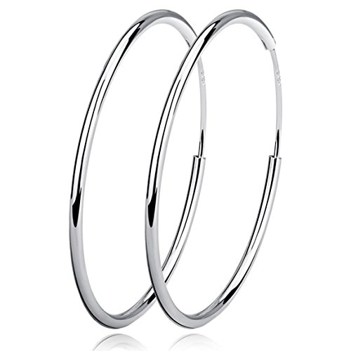 Damen Creolen Ohrringe 925 Sterling Silber Hoop Ring Huggie Kreolen Groß Rund Hängend Klapp-Creolen Durchmesser 60mm Ohrhänger für Frauen Mädchen Mode Schmuck Damen Creolen Ohrringe 925 Sterling Silber Hoop Ring Huggie Kreolen Groß Rund Hängend Klapp-Creolen Durchmesser 60mm Ohrhänger für Frauen Mädchen Mode Schmuck