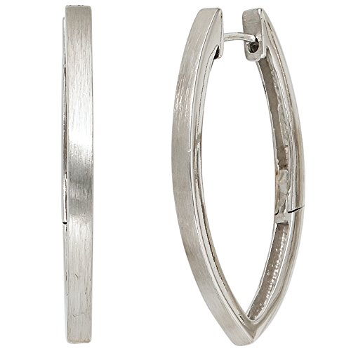 Jobo Damen-Creolen aus 925 Silber Spitz Oval Jobo Damen-Creolen aus 925 Silber Spitz Oval