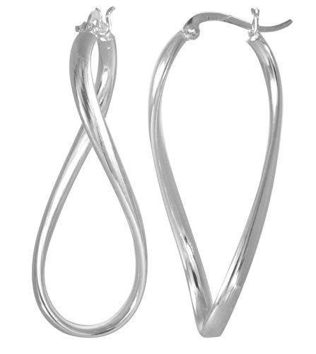 Vinani Damen Ohrringe 925 Silber - Klapp-Creolen Ohrring Set für Frauen oval gedeht glänzend aus 925 Sterling Silber Bügel Schranken Verschluss 2CGO Vinani Damen Ohrringe 925 Silber - Klapp-Creolen Ohrring Set für Frauen oval gedeht glänzend aus 925 Sterling Silber Bügel Schranken Verschluss 2CGO