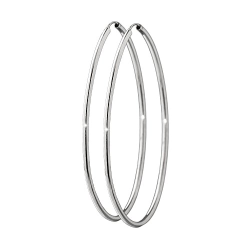 NKlaus Silber Paar 925 Sterlingsilber Creolen Ohrringe Ohrschmuck Ohrhänger 70mm 7408 NKlaus Silber Paar 925 Sterlingsilber Creolen Ohrringe Ohrschmuck Ohrhänger 70mm 7408