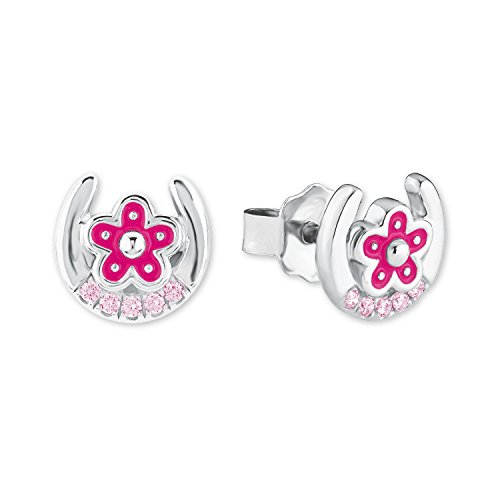 Prinzessin Lillifee Mädchen-Ohrstecker Hufeisen Blume 925 Sterling Silber Zirkonia rosa Prinzessin Lillifee Mädchen-Ohrstecker Hufeisen Blume 925 Sterling Silber Zirkonia rosa