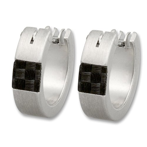 Adamo Edelstahl Herren-Creolen Carbon 14mm Adamo Edelstahl Herren-Creolen Carbon 14mm